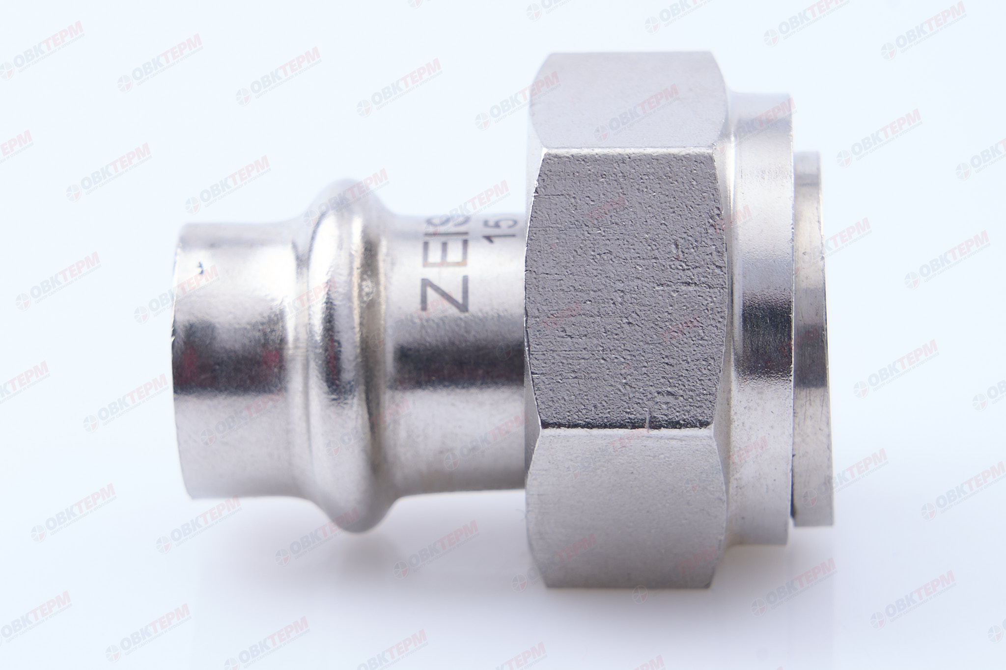 Муфта пресс из нерж.ст. с накидн. гайкой 15 х 3/4"В   TIM  (150/5) - Изображение №2