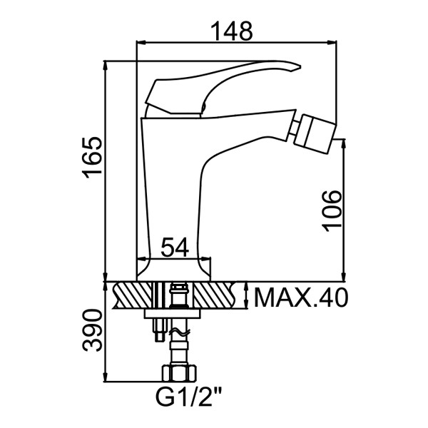 Смеситель д/биде ZERIX ZUM-002 Ø40 (цвет бронза)  (10 шт/ящ) - Изображение №2