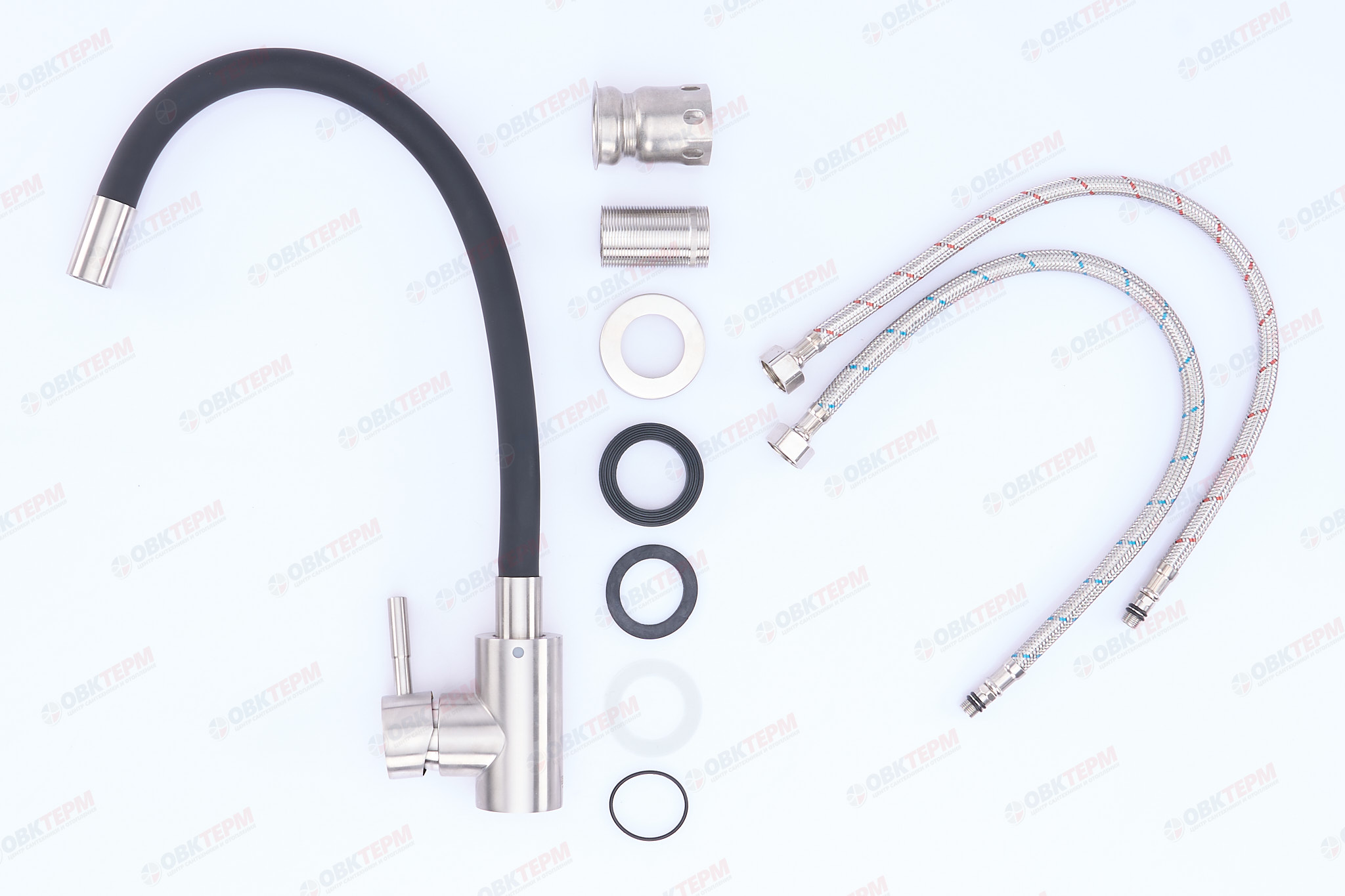 Смеситель д/кухни нерж/сталь ZERIX LUX-011 BLACK REFLECTOR 10 шт/ящ - миниатюра №3