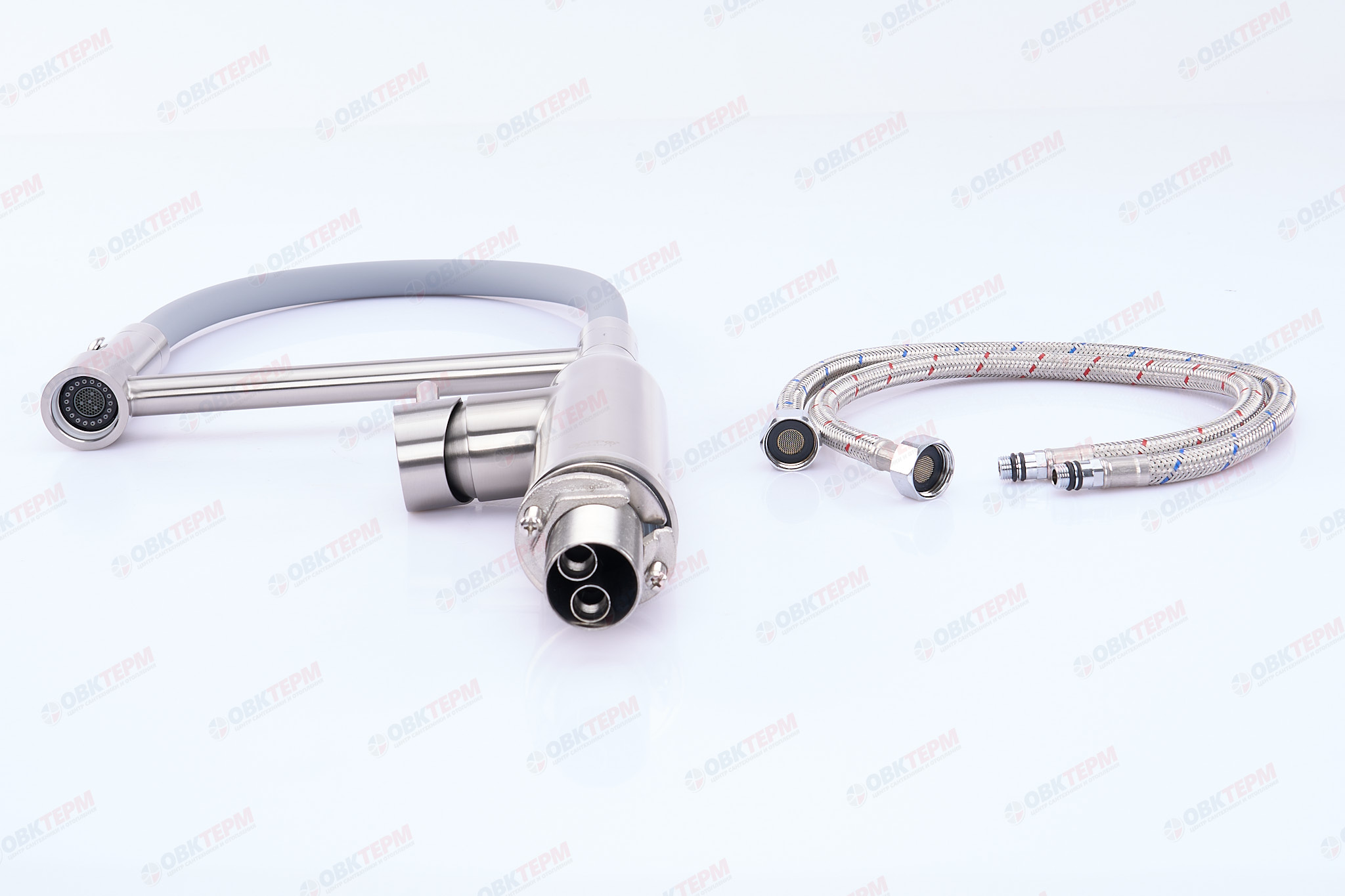 Смеситель д/кухни GAPPO G4398-55 нерж сталь /сатин /гибкий излив (Ø35) - миниатюра №4