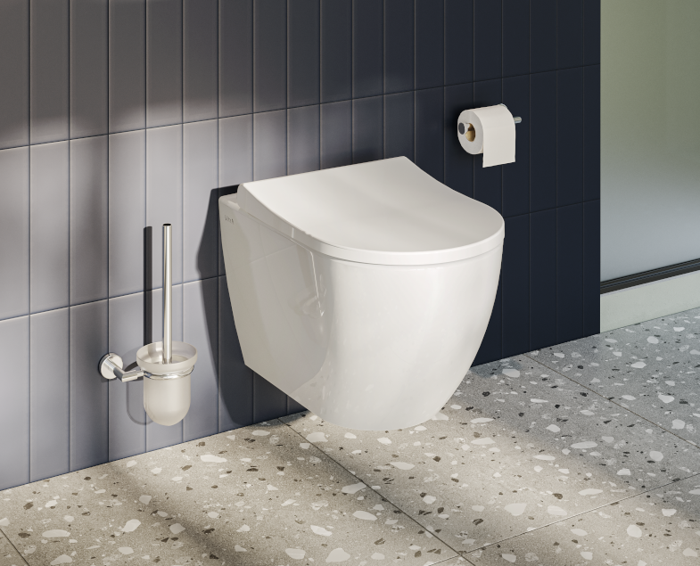 Комплект унитаза с инсталляц. VitrA Mia Roun 9856B003-7200 с сиденьем SC и хром. клавишей смыва - Изображение №5