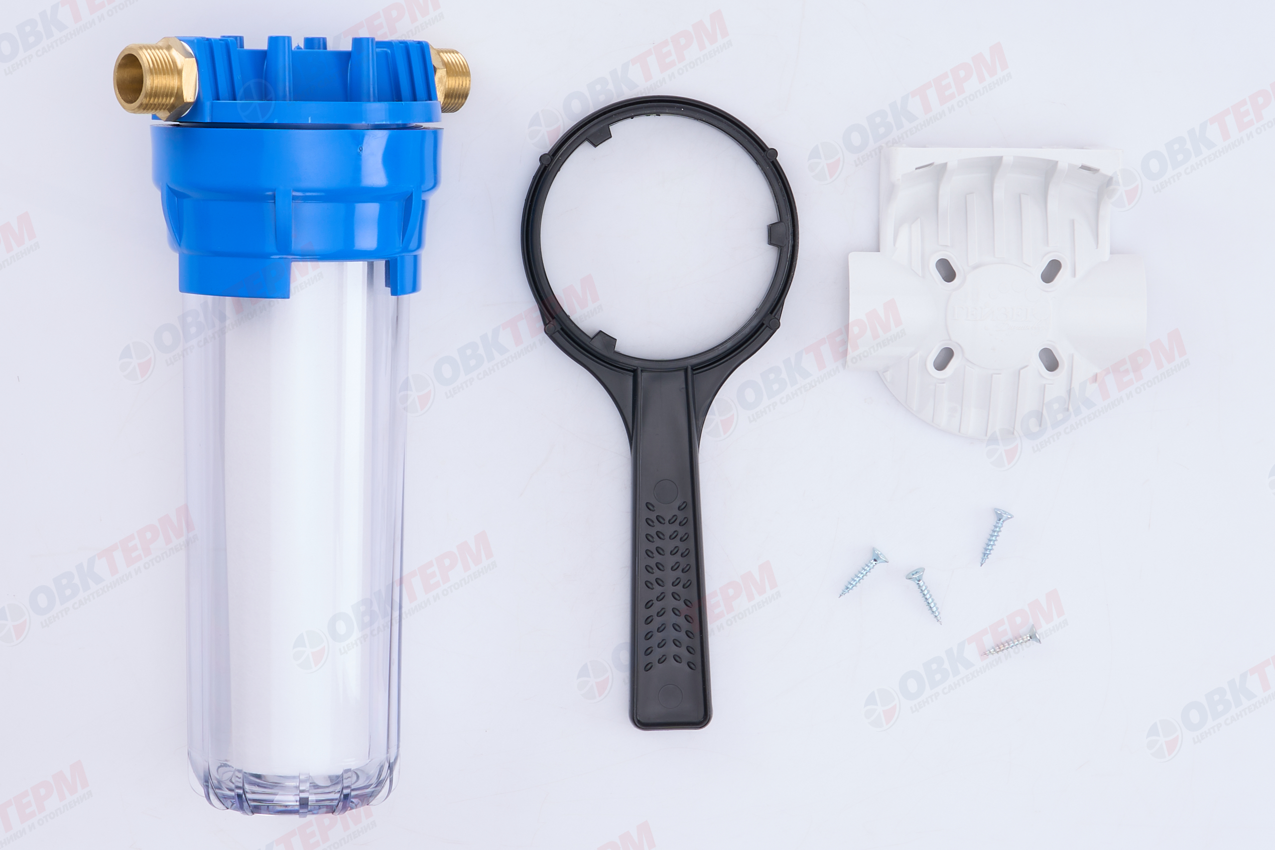 ГЕЙЗЕР  Колба    10"Slim Line  3/4" 1П Иней  (Прозрачный ПП стандарт, с картриджем) - миниатюра №9