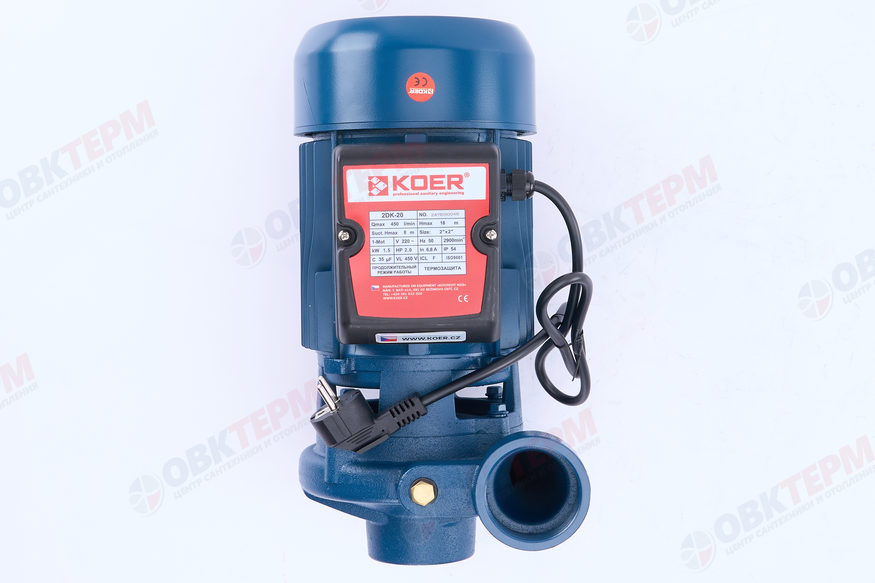 Насос центробежный  2DK20 KOER (1.5кВт/450л.м./18м.) 2" - миниатюра №6