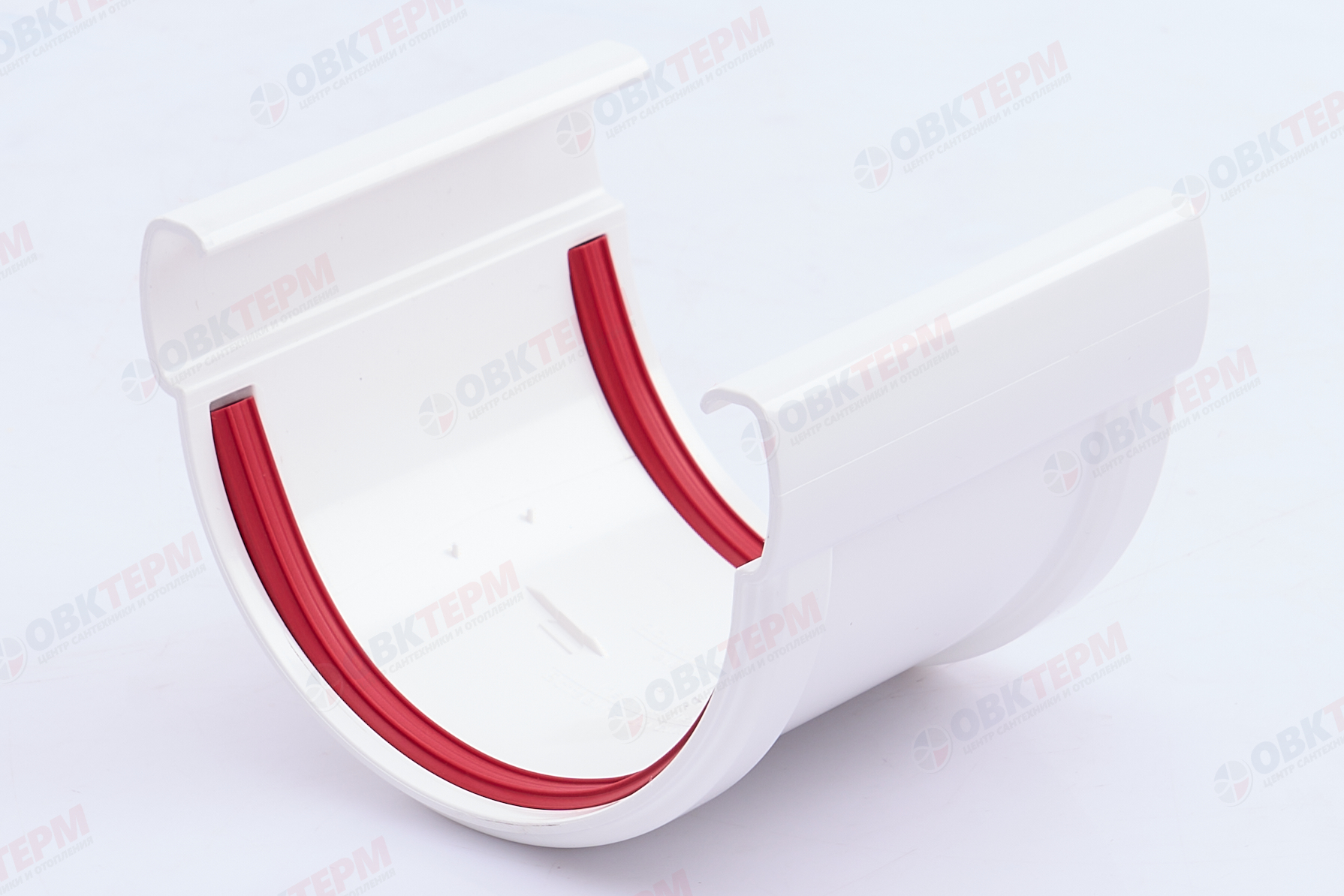 Соединитель желобов Дизайн 135 ПВХ Grand Line белый (RAL 9003) (уп. 39шт) - Изображение №2