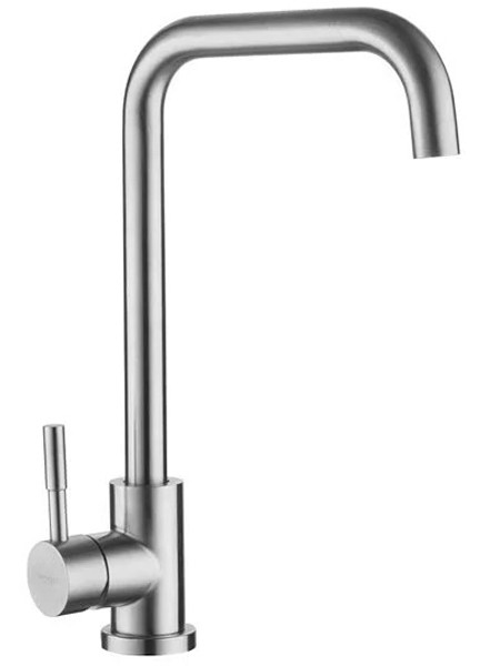 Смеситель д/кухни нерж/сталь ZERIX SUS-011G   (катридж 35мм, на гайке)  10 шт/ящ - изображение №1