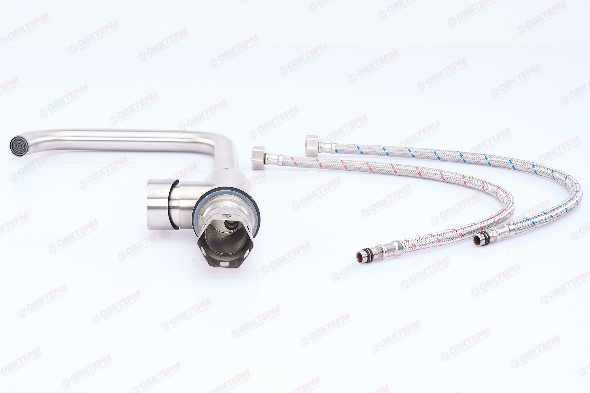 Смеситель д/кухни нерж/сталь ZERIX SUS-011G   (катридж 35мм, на гайке)  10 шт/ящ - миниатюра №5