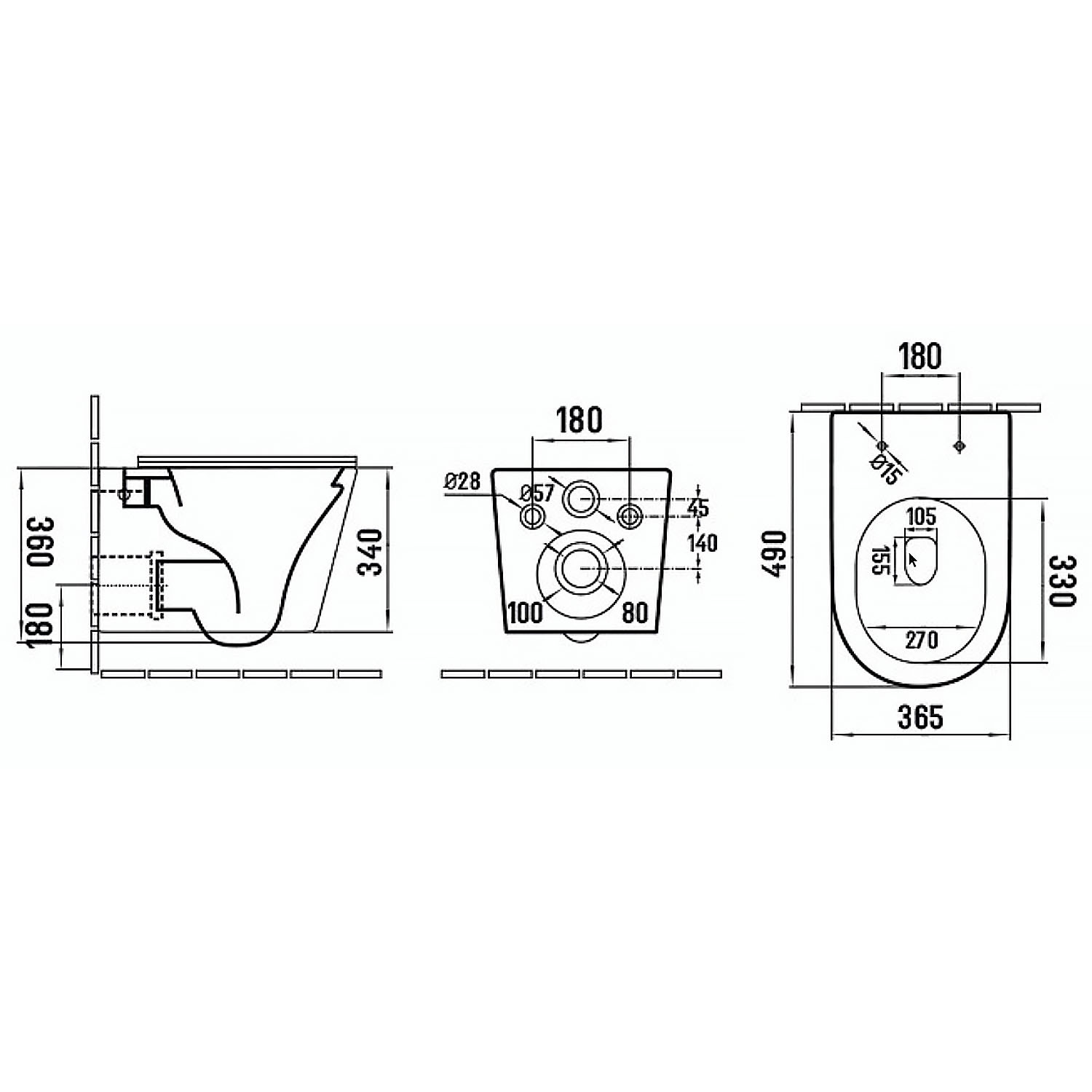 Унитаз подвесной ALIOTTI ALT-3203U Rimless, ультротонкое сиденье дюропласт, SC, (490*340*360) - Изображение №2
