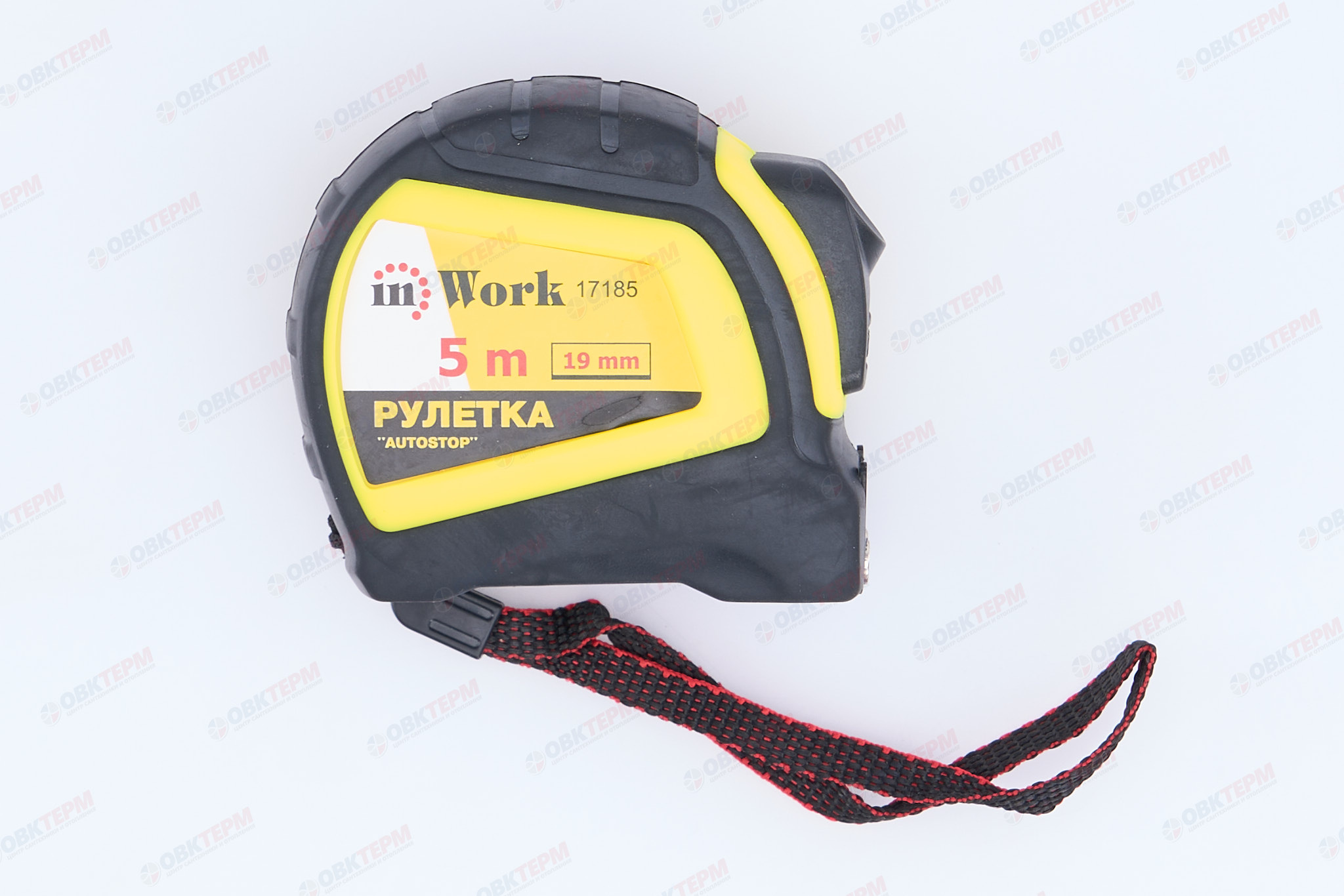 Рулетка Autostop 5м*19мм полимерное покрытие, 2-х сторонний крючок, магнитный зацеп InWork - Изображение №3