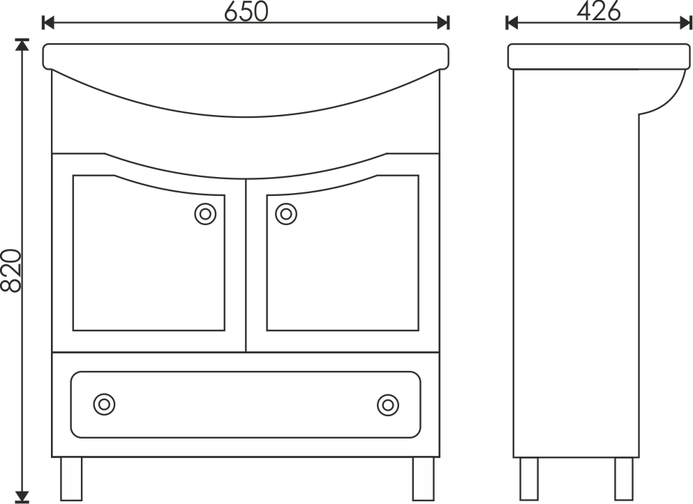 Тумба EvaGold 65 "Versailles"   (ум Балтика 65/ Элеганс 650) - миниатюра №2