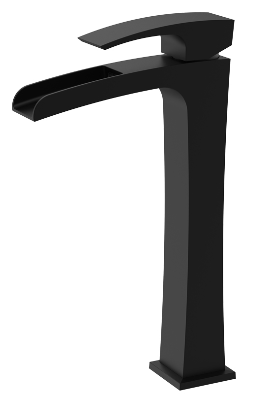 Смеситель д/умывальника KOER KB-15007-05 ВЫСОКИЙ /водопад  (Цвет черный) (8шт/ящ) - Изображение №1