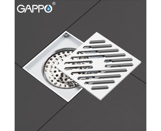 Душ  трап хром  "G81050" 10*10 GAPPO, - изображение №1