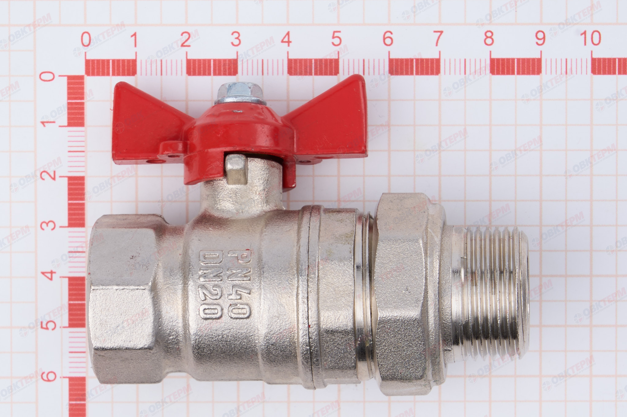Кран шаровый с американкой      VALFEX     3/4"  ВН      бабочка    (56/14) - миниатюра №6