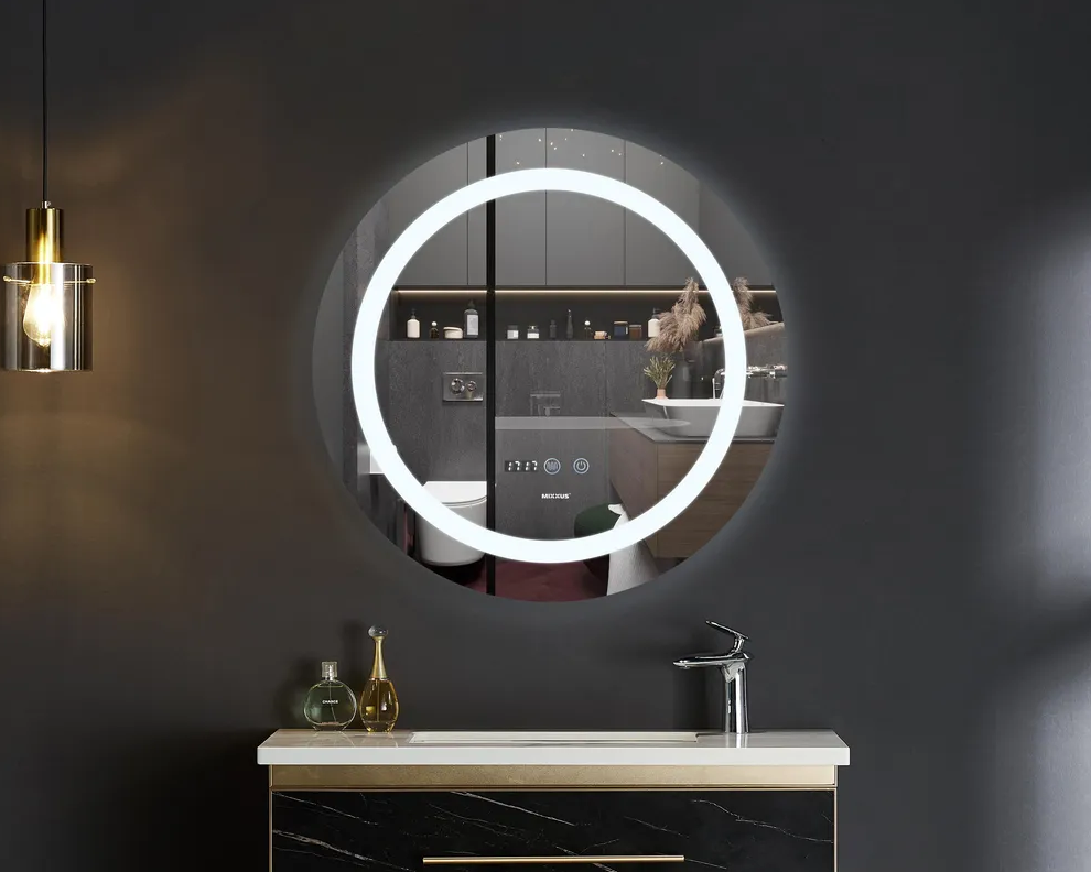 MIXXUS PLAIN MC02-60 Зеркало с LED Touch, Anti-fog, димером, регулятором яркости, часами - Изображение №1