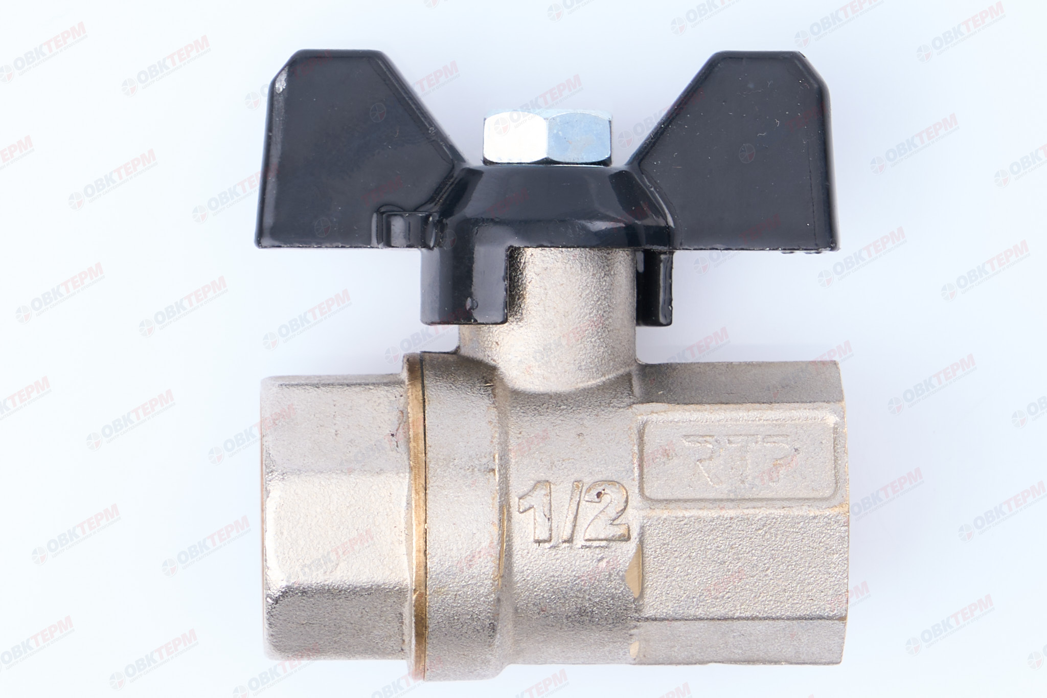 Кран шаровый  RTP PN 40   1/2" ВВ бабочка   (80/10) - Изображение №1