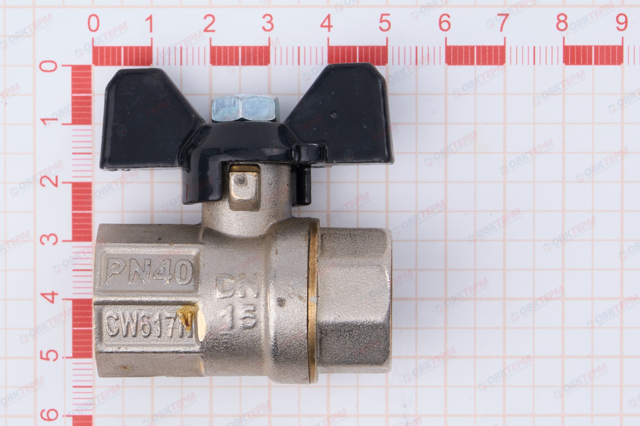 Кран шаровый  RTP PN 40   1/2" ВВ бабочка   (80/10) - миниатюра №7