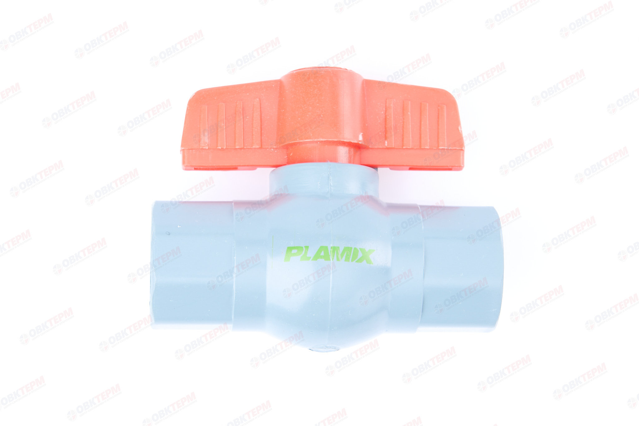 Кран  шаровый пластиковый     1/2"  ВВ (серый)  PLAMIX  (300шт) - Изображение №1