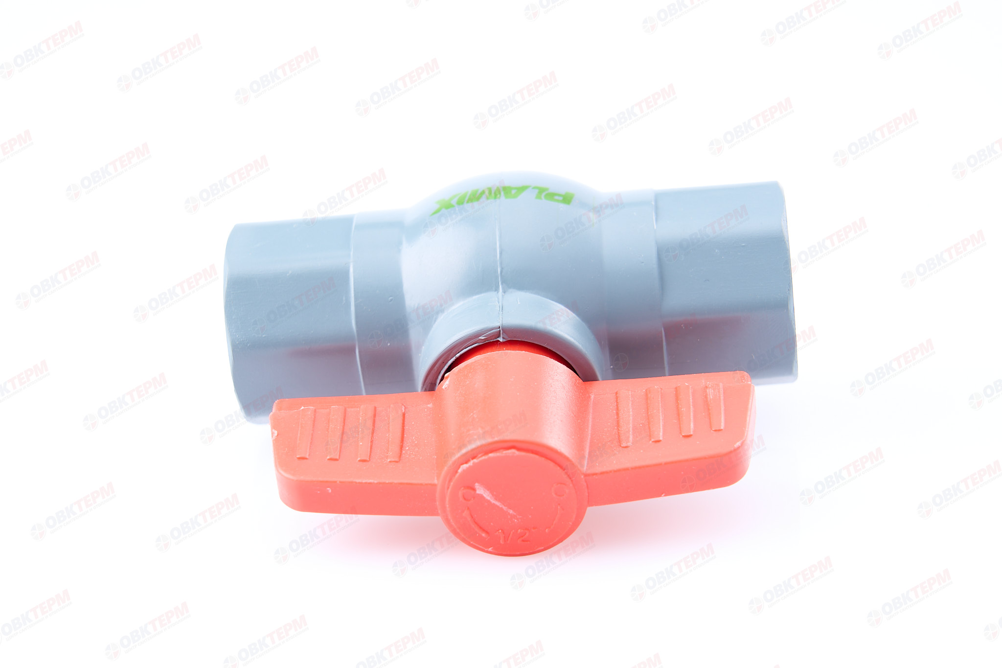 Кран  шаровый пластиковый     1/2"  ВВ (серый)  PLAMIX  (300шт) - Изображение №4