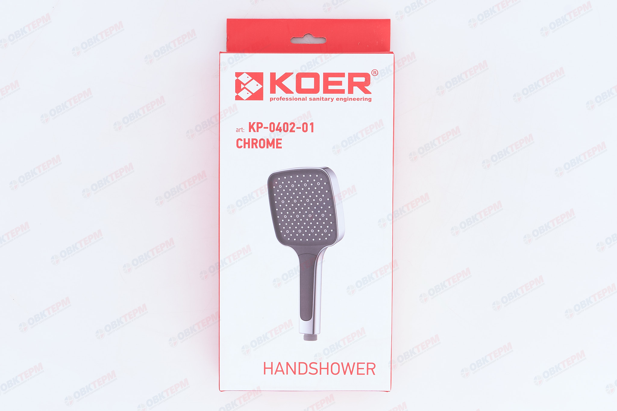 Лейка д/душа ручная KOER KP-0402-01 (3 режима, цвет ХРОМ) 115*115мм (30 шт/ящ) - миниатюра №6