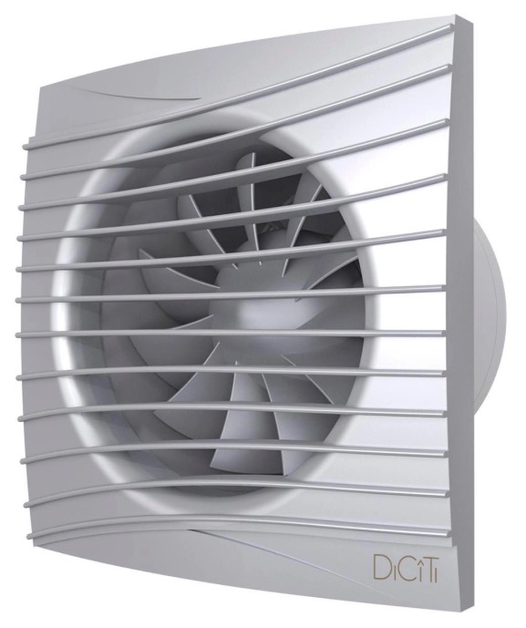 Вентилятор накладной DICITI SILENT d100 обратный клапан Gray metal Эра - Изображение №1