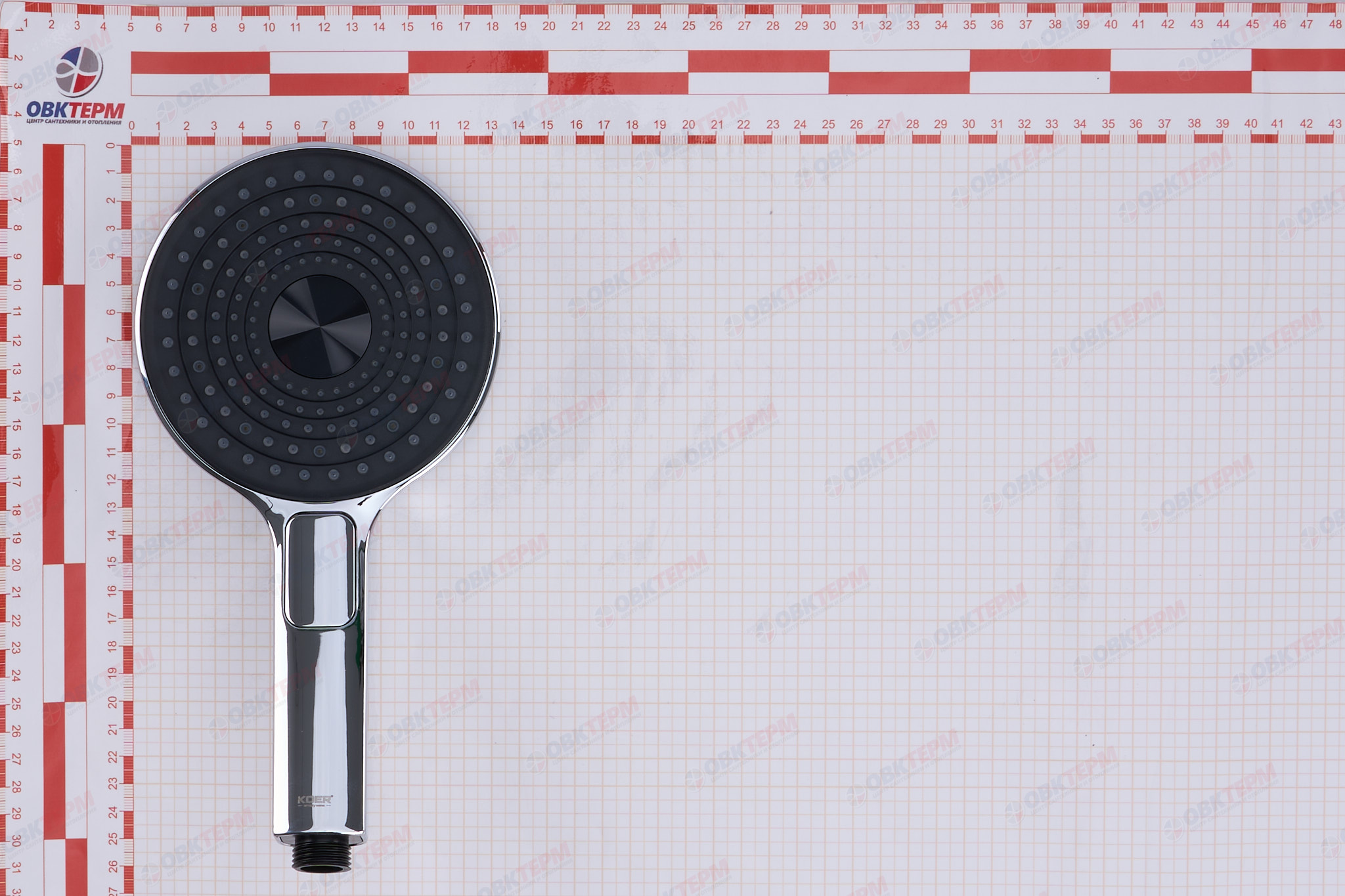 Лейка д/душа ручная KOER KP-0403-01 (3 режима, цвет ХРОМ) 130мм (30 шт/ящ) - Изображение №5