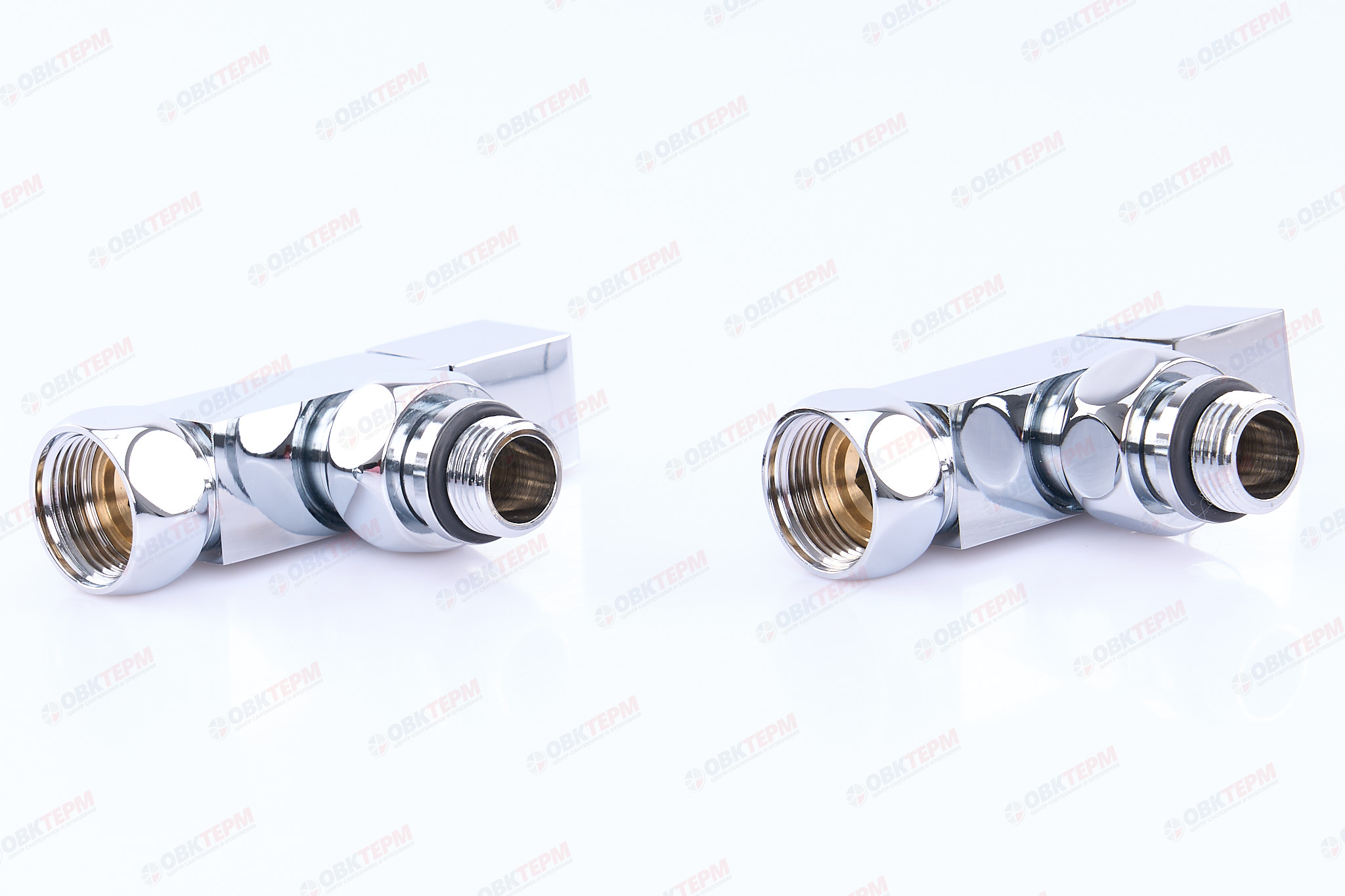 Кран  вентильный  с американкой   TIM  1/2"Н - 3/4"В  хром, угловой, квадрат   (1пара/20ящ) - Изображение №2