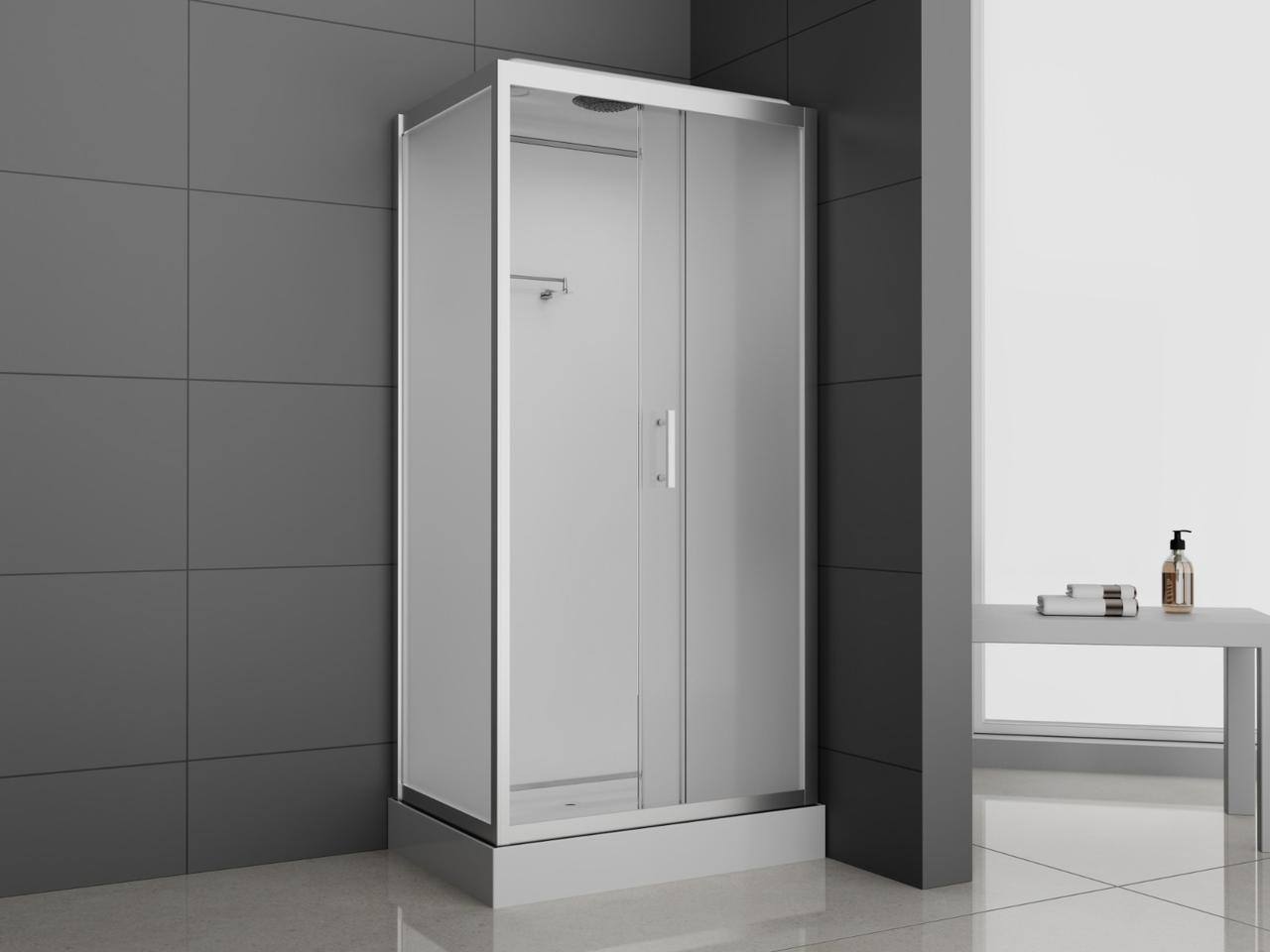 Душевая кабина ODA--8801 Р silver 120*80*215 (матовое стекло 5мм, низкий поддон) - Изображение №1