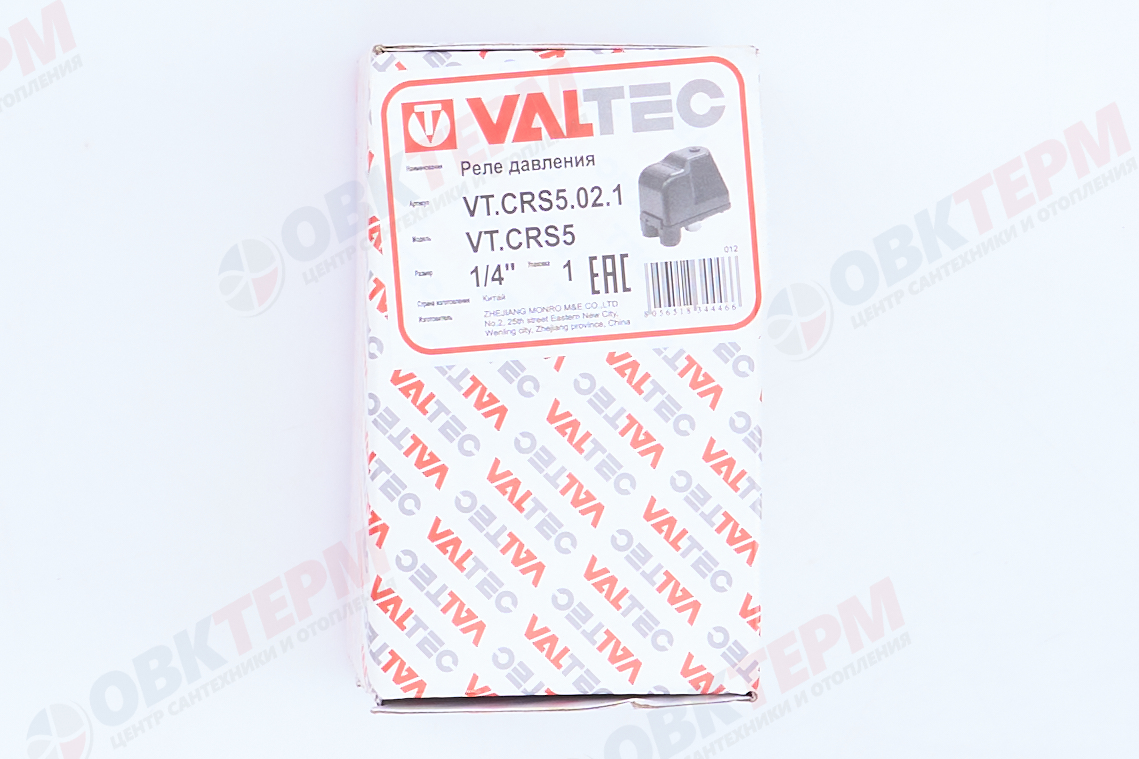 Реле давления механическое CRS-5  Valtec  (1/4" нак гайка, преднастройка 2,1-3,5 бар) - миниатюра №9