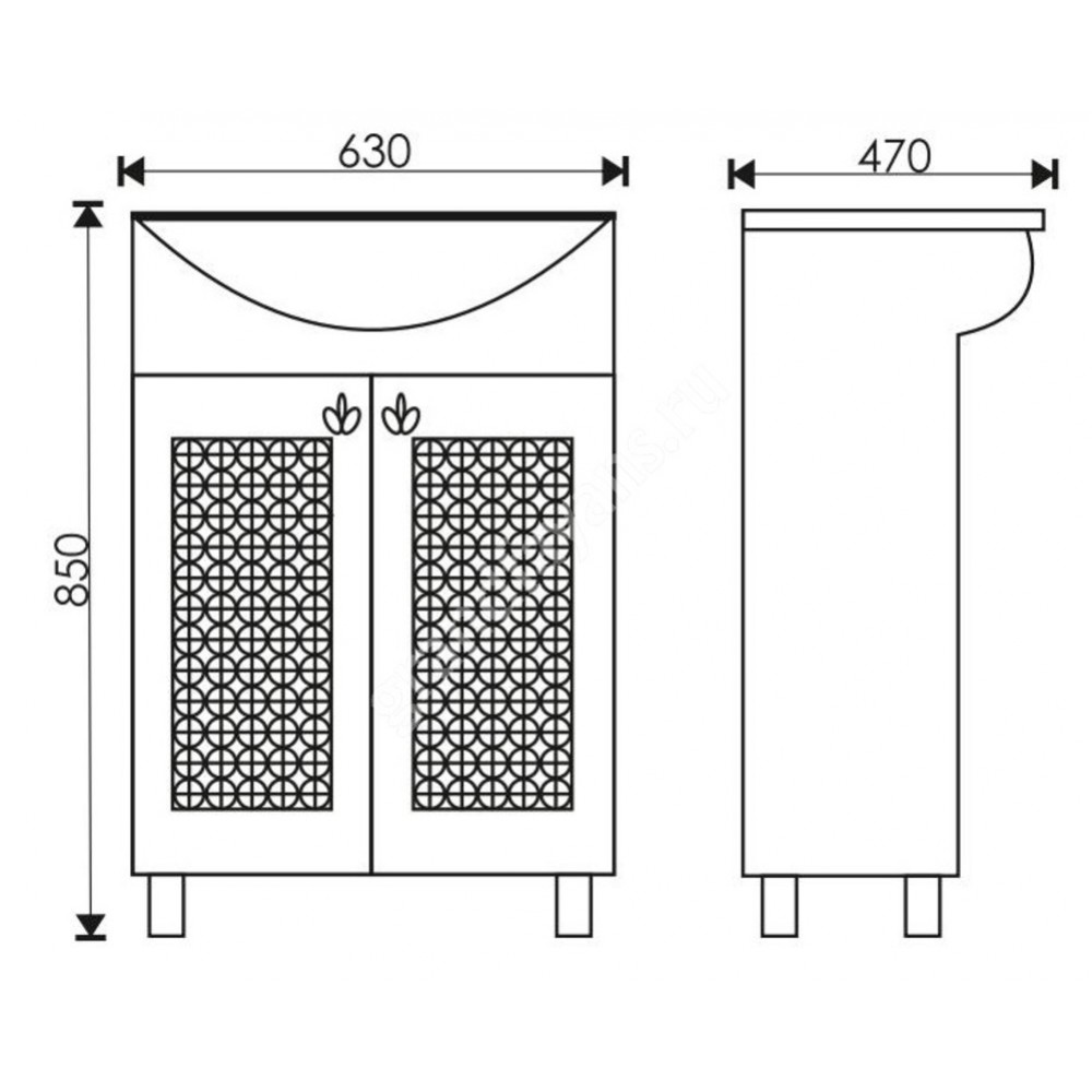 Тумба EvaGold 60-3  "TORI" (ум Элеганс 60) - миниатюра №2