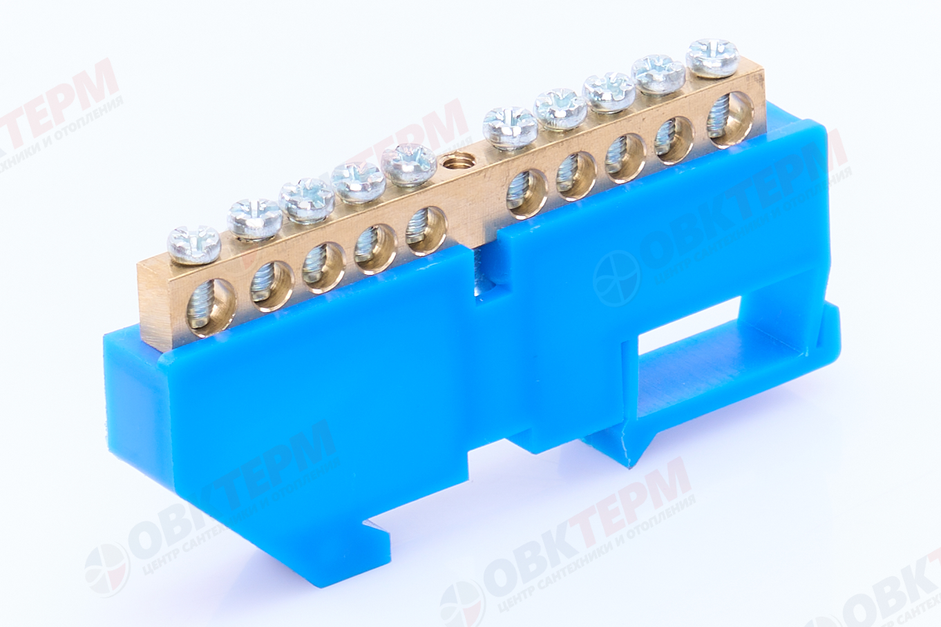 Шина нулевая латунная универсальная 6х9мм 10 отв. "Высокий" на Din-рейку EKF (sn0-63-10-d) - Изображение №3