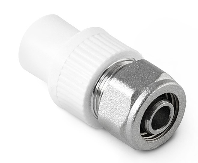 Переход на PEX или металлопластиковую трубу 20*16   БЕЛАЯ     (PRO AQUA)    (160/4) - миниатюра №2
