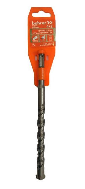 Бур SDS+ Bohrer Профи 14x 160/210 (4резца + 2спирали) - Изображение №1