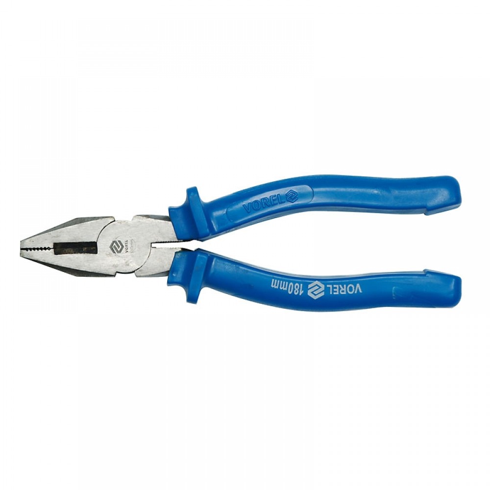 Пассатижи Vorel 180 мм универсальные (сталь 45 HRC 45-50) пластиковые рукоятки - Изображение №1