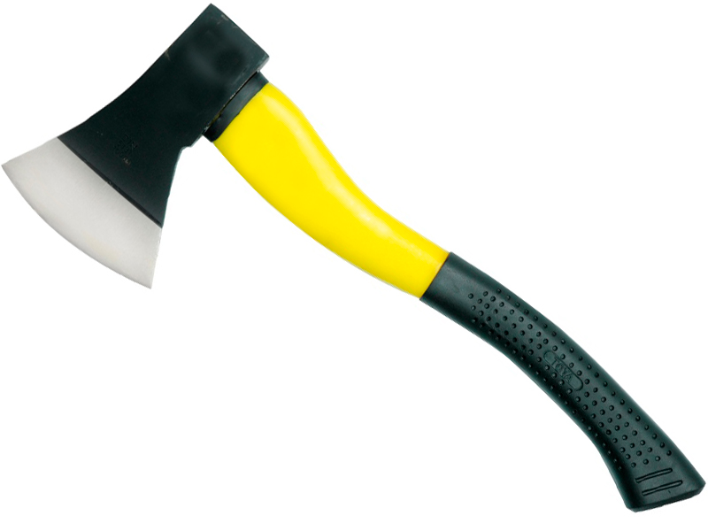Топор VOREL 0,8 кг рукоятка фибергласс с резиновым покрытием - Изображение №1