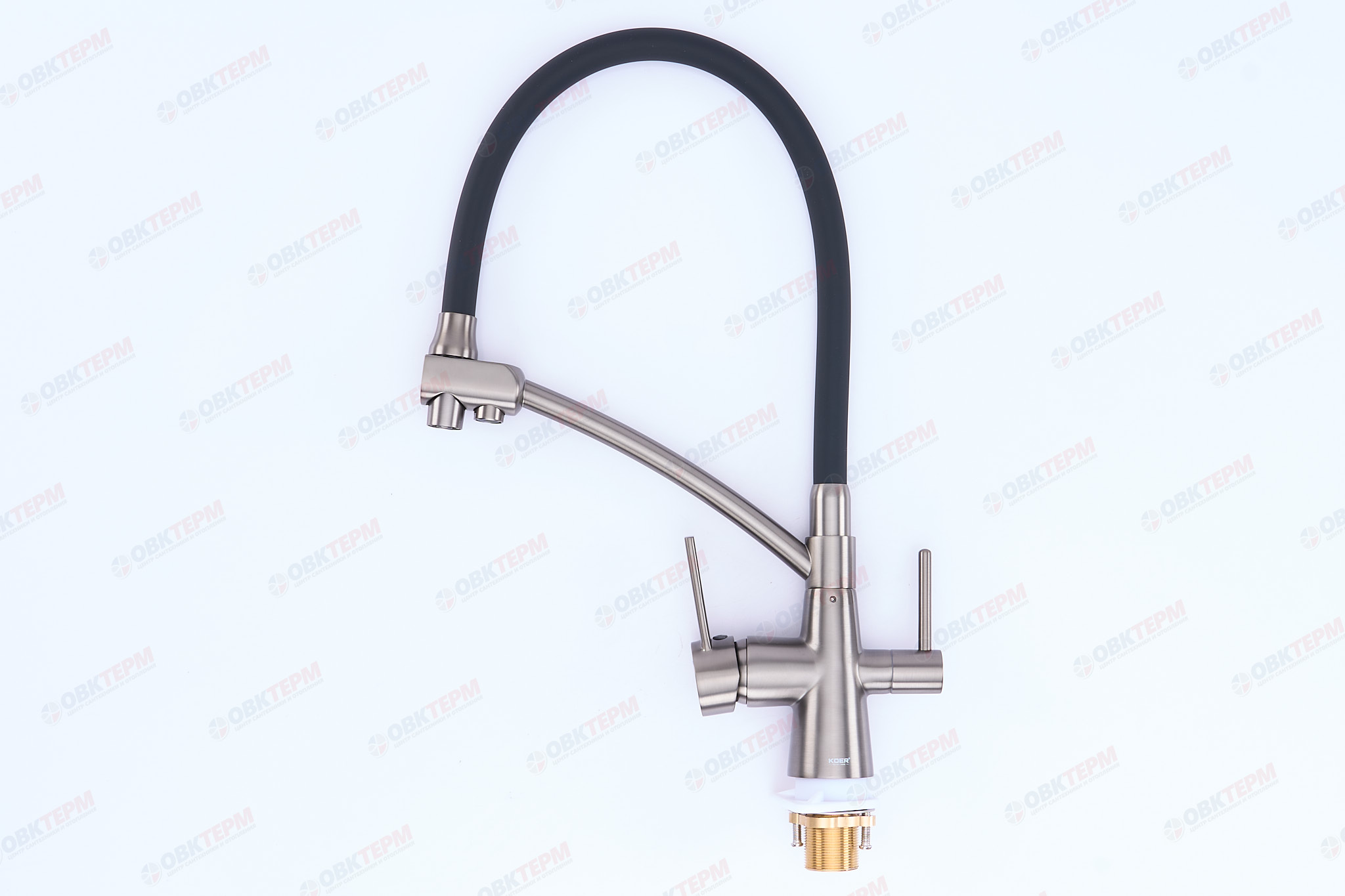 Смеситель д/кухни под ФИЛЬТР KOER KB-72003-07 (Цвет графит+силик.излив черный) (8шт/ящ) - Изображение №2