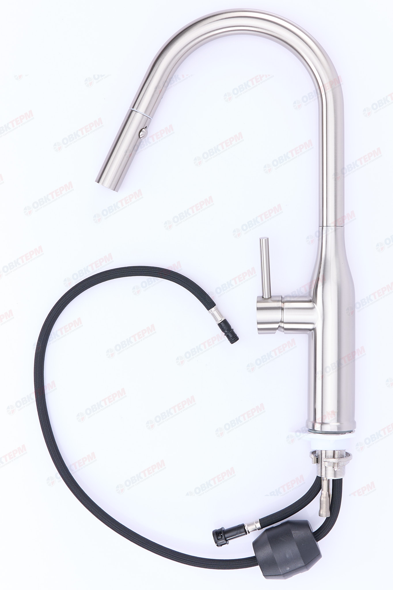 Смеситель д/кухни KOER KI-70004-02 /нерж. сталь SUS304 с выдвижн. изливом (Цвет нерж) (8шт/ящ) - Изображение №4