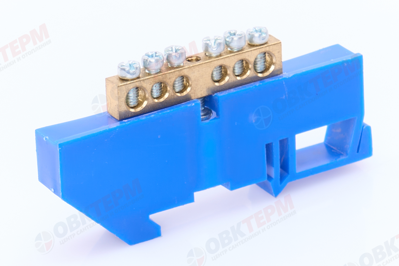 Шина нулевая латунная универсальная 6х9мм 6 отв. "Высокий" на Din-рейку EKF (sn0-63-06-d) - Изображение №2