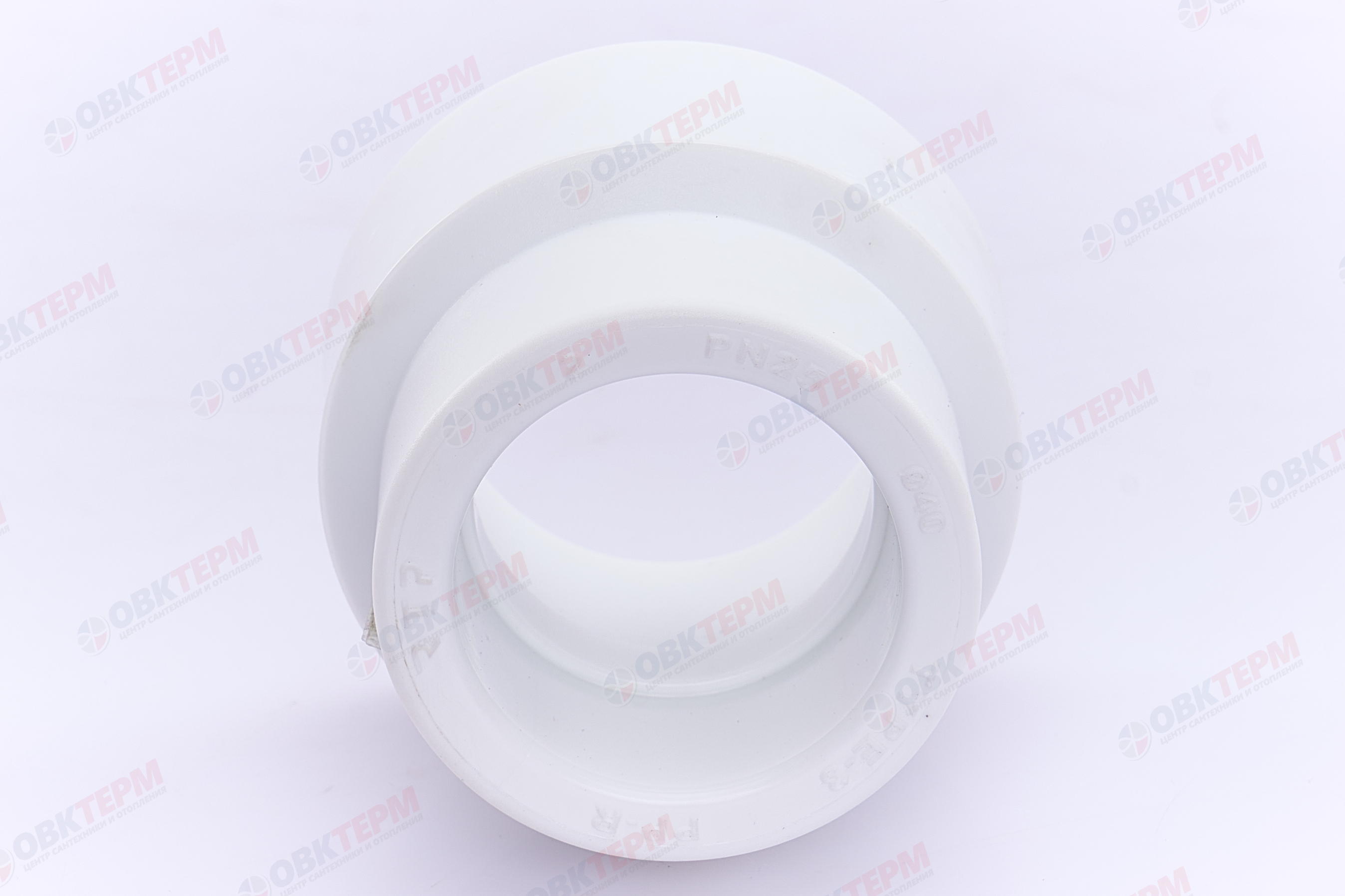 Муфта переход.  ВН  63*40   БЕЛАЯ PP-R   (RTP)    (48/8) - миниатюра №3