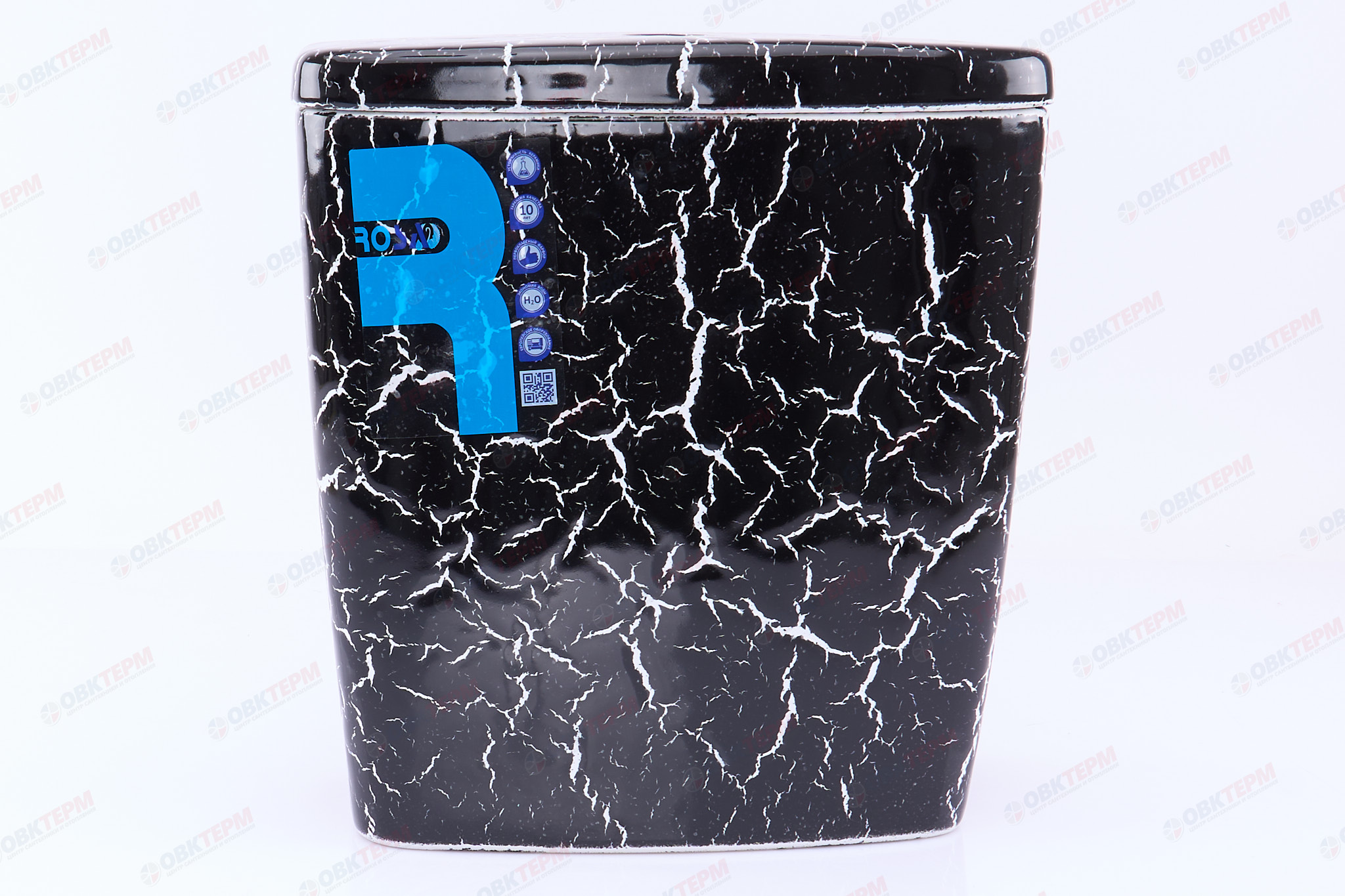 ROSA Бачок "Уют" ЧЕРНЫЙ КРАКЕЛЮР (унитаз УЮТ), нижний подвод (155мм) - Изображение №3