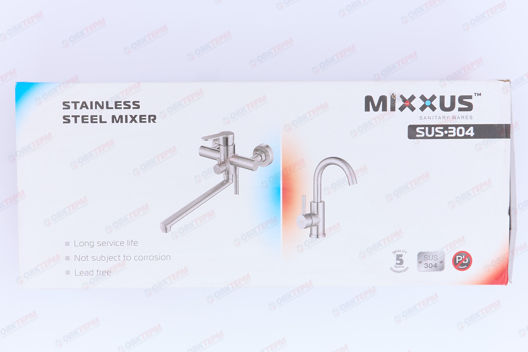 Смеситель д/ванны нерж/сталь ZERIX - KUB-006 (EURO) 8 шт/ящ - миниатюра №7