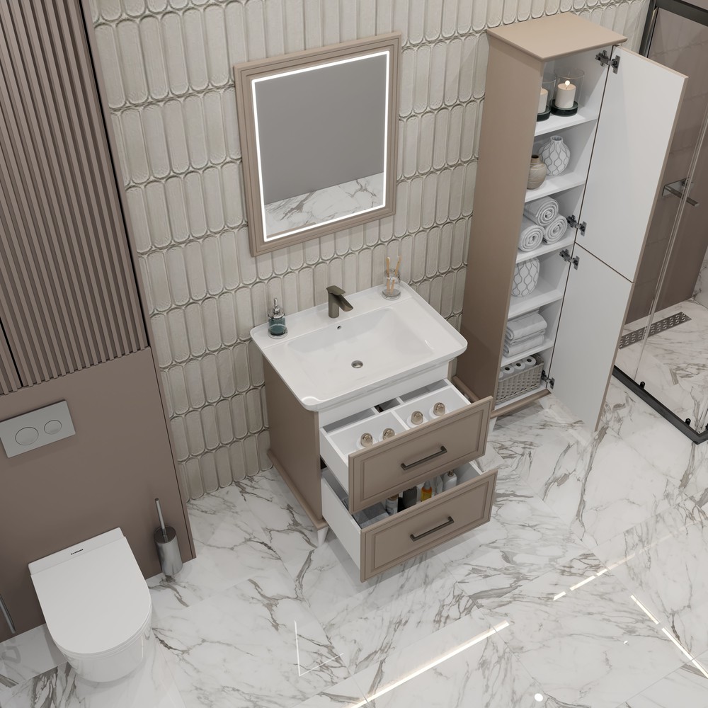 Шкаф-пенал напольный 40 "Michael" EvaGold мокка мусс - Изображение №2