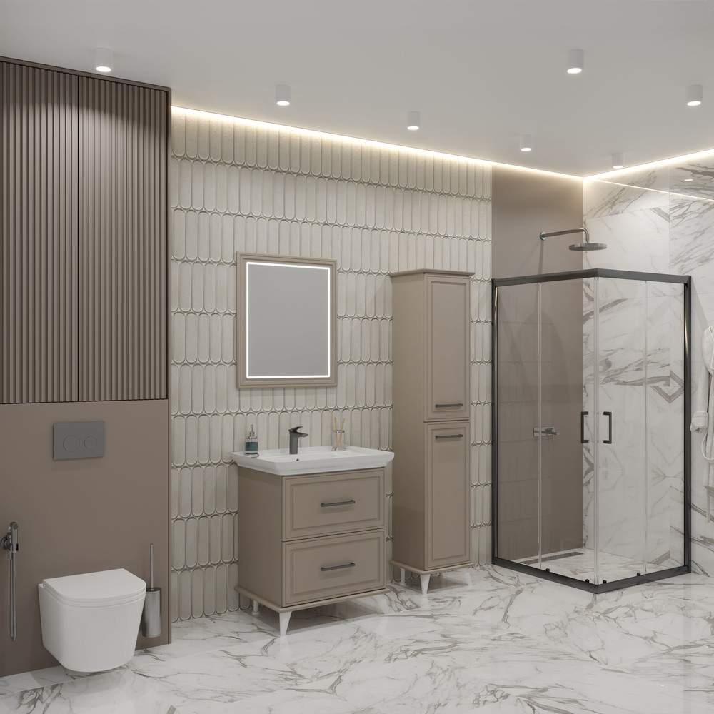 Шкаф-пенал напольный 40 "Michael" EvaGold мокка мусс - Изображение №4