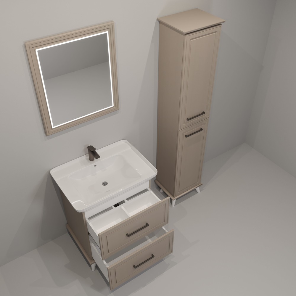 Шкаф-пенал напольный 40 "Michael" EvaGold мокка мусс - миниатюра №6