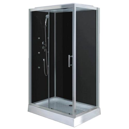 Душевая кабина ДАНА-1660 B (черная) 120*80*212 низкий поддон прямоугольная (4 места) - Изображение №1