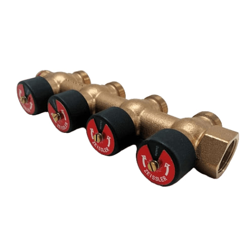 Коллектор распределительный ZEISSLER 3/4-3/4 4 выхода  (10/1) - Изображение №1