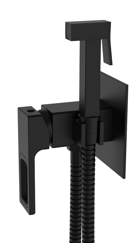 Смеситель с гигиеническим душем KOER KB-23009-05 латунь (Цвет черный) (8шт/ящ) - изображение №1