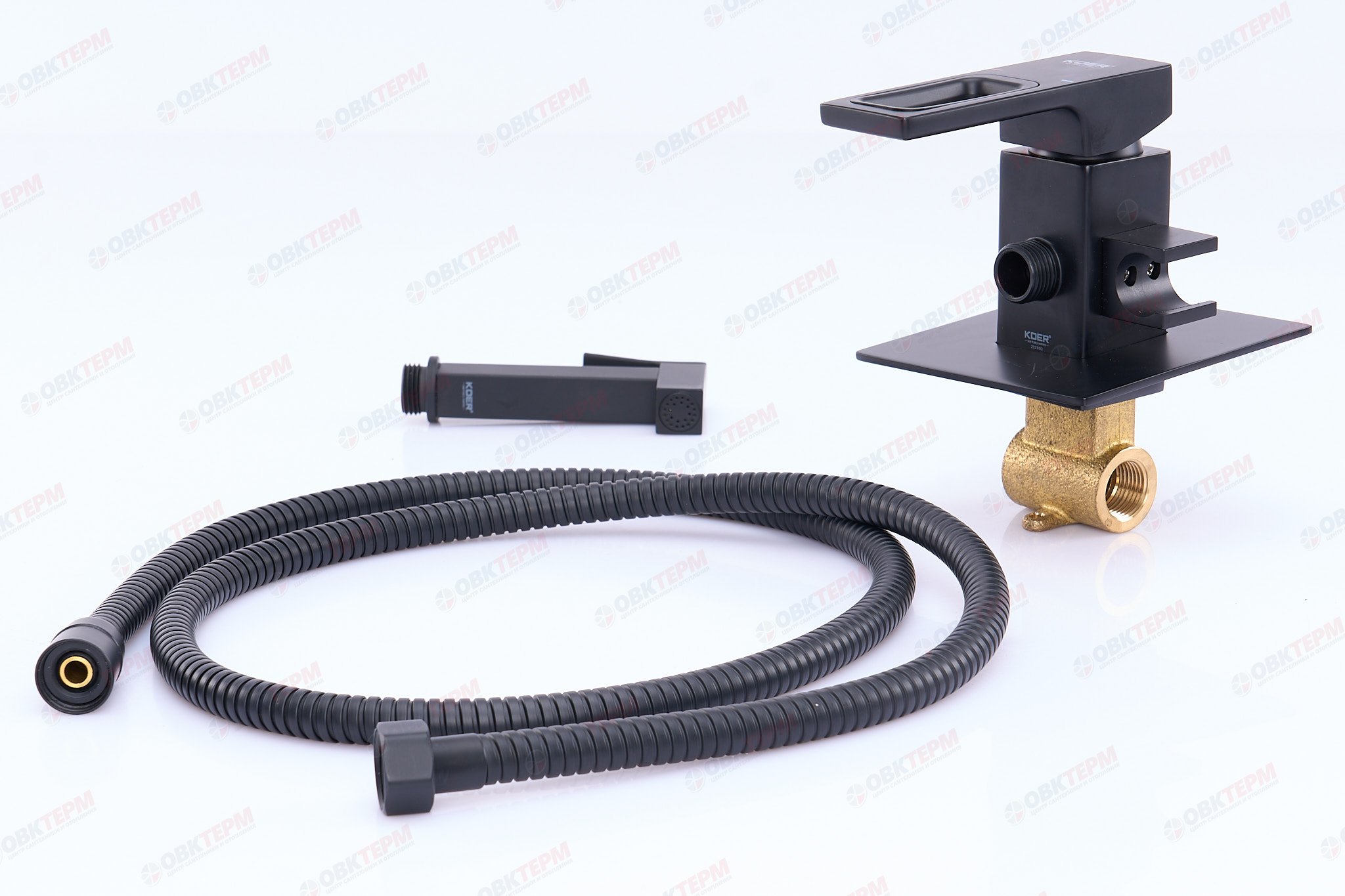 Смеситель с гигиеническим душем KOER KB-23009-05 латунь (Цвет черный) (8шт/ящ) - миниатюра №4