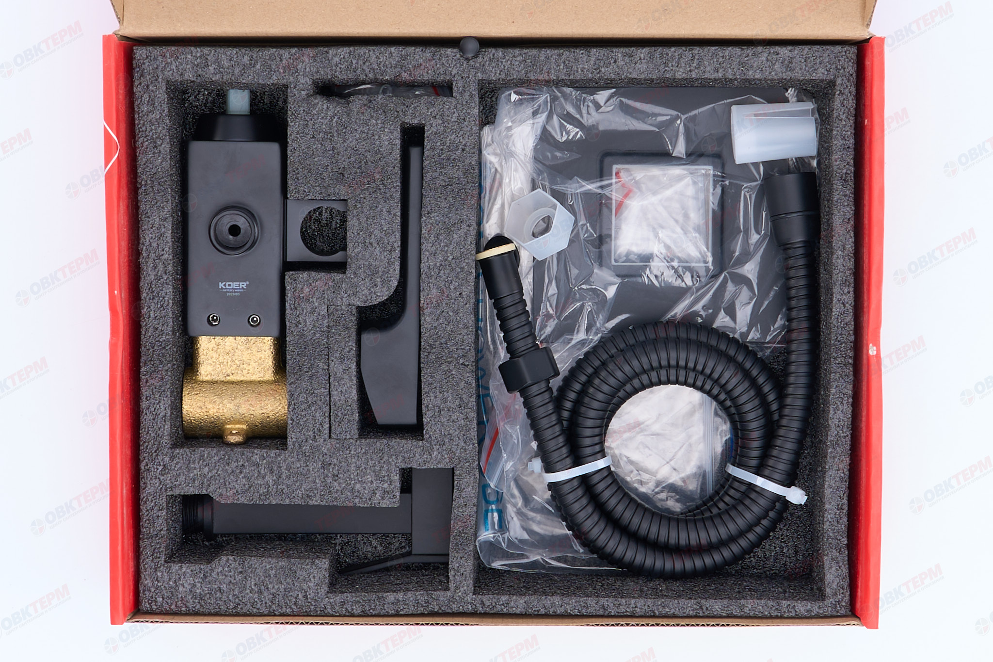 Смеситель с гигиеническим душем KOER KB-23009-05 латунь (Цвет черный) (8шт/ящ) - миниатюра №5