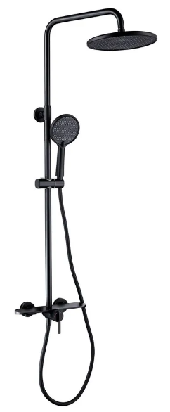 Душ/система GAPPO G2495-96 латунь/черный /лейка 3 реж /тропический душ 250мм - изображение №1