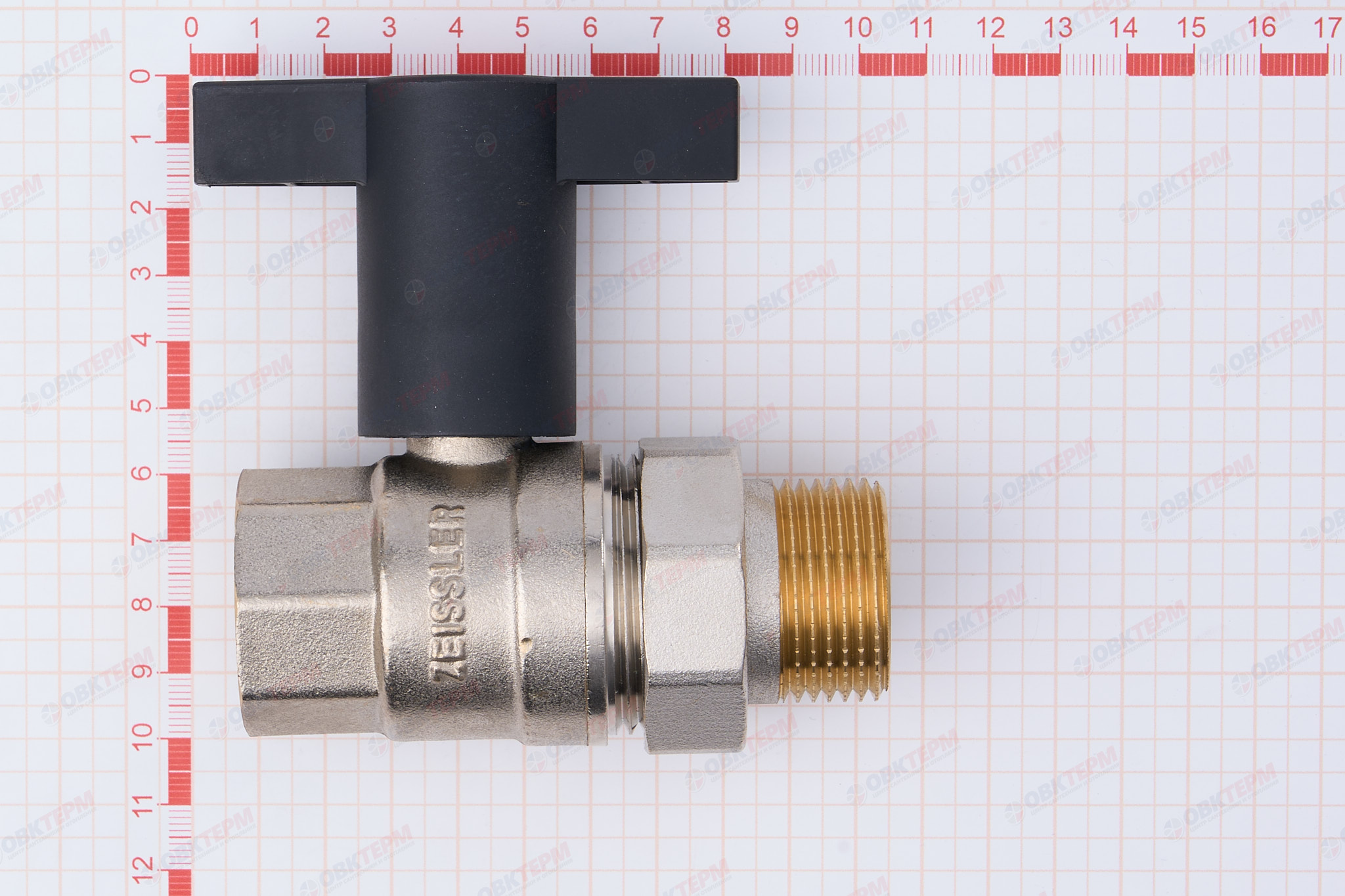 Кран шаровый с американкой (ручка пластик)     ZEISSLER     1"      ВН    (6/24) - миниатюра №6