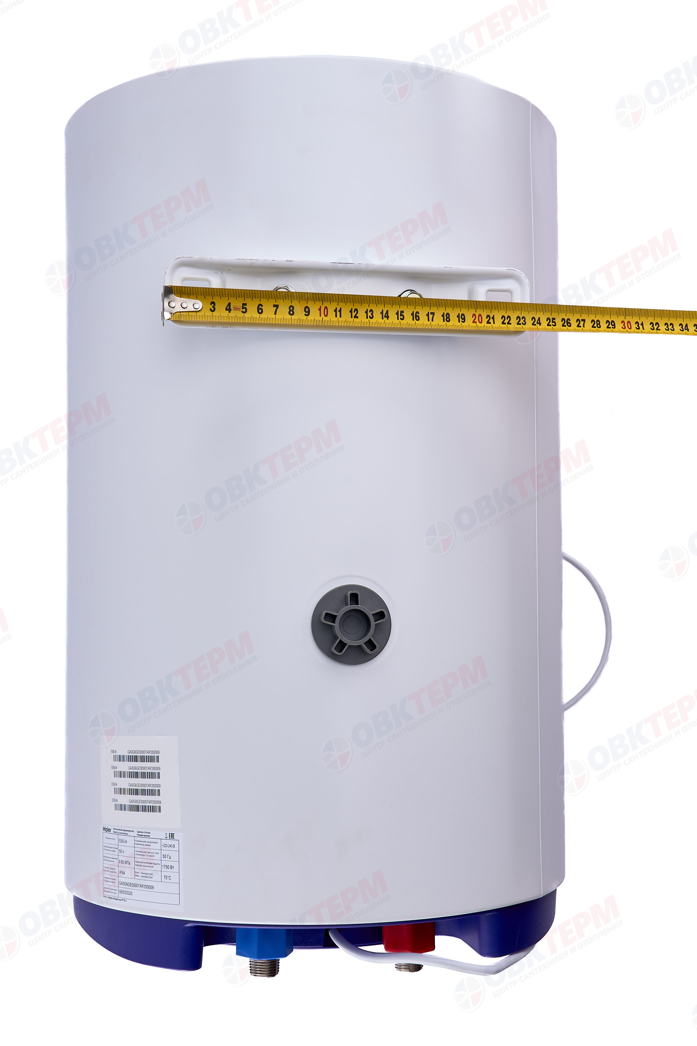 Бойлер   Haier ES      50 V - A4  (вертик.,белый,тэн 1,75 кВт, в640,ш390,г400) - миниатюра №6